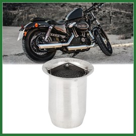 Motoforti 60mm Universal Motorcycle Can Muffler Baffle Pipe Silver Tone Long-lasting