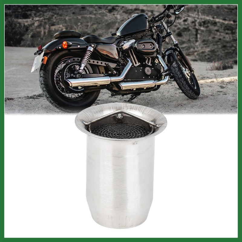 Motoforti 60mm Universal Motorcycle Can Muffler Baffle Pipe Silver Tone