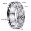 Vakki Men's 8mm Laser Celtic Knot Brushed Tungsten Carbide Wedding