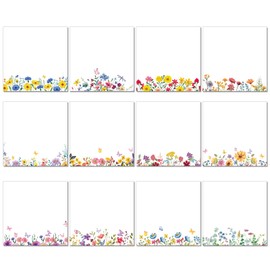 Eaasty 12 Wildflower Sticky Notes Pad Floral Sticky Note Pads 3 x 3 Inch Botanical Sticky Notes Small Cute Flower Note Pads 50 Sheets Per Pad Bright Blossom Sticky Note Appreciation Gifts for Teachers