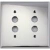 Polished Nickel 2 Gang Push Button Light Switch Wall Plate