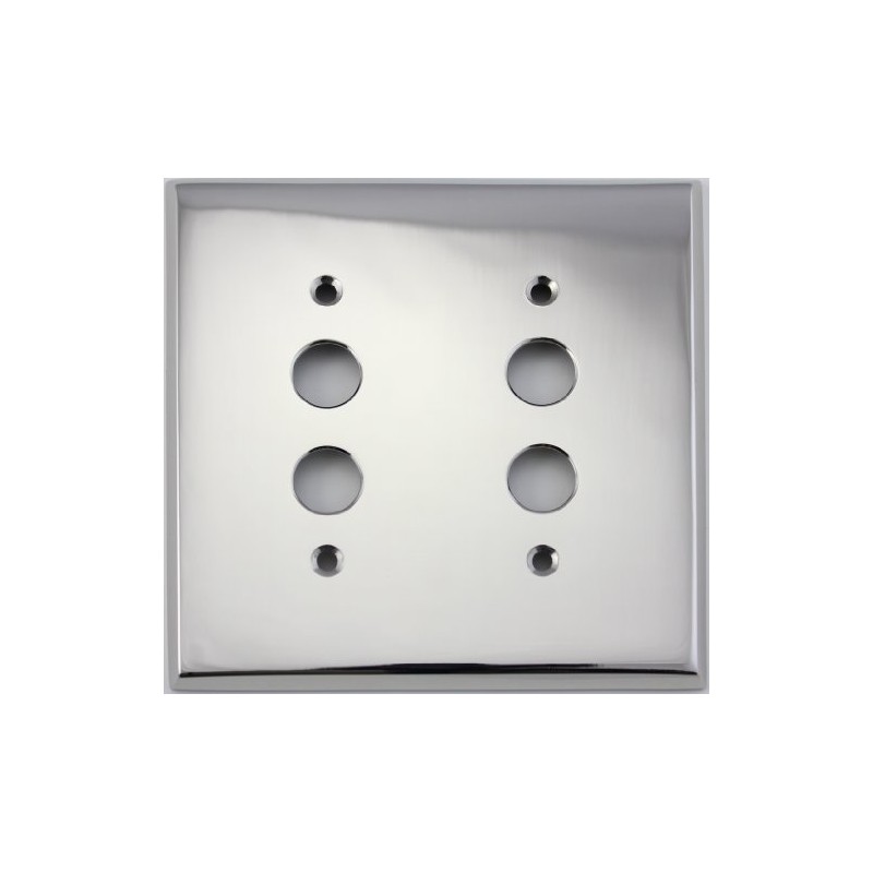 Polished Nickel 2 Gang Push Button Light Switch Wall Plate