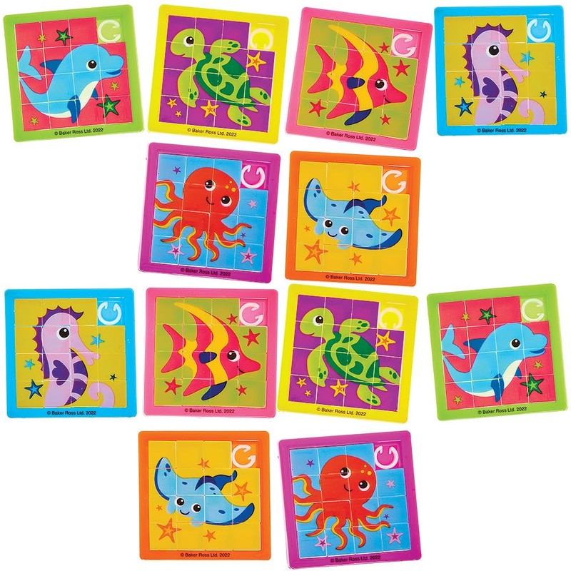 Baker Ross FX680 Sealife Buddies Sliding Puzzle - 6 Pack