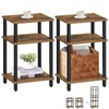 TUTOTAK Set of 2 End Table, Side Table, Nightstand, 3-Tier