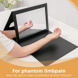 Mirror Therapy Box for Stroke Rehabilitation - Large Visual Range, Folding & Adjustable Mirror Box for Hand & Arm Exercise