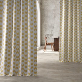 HPD Half Price Drapes Room Darkening Curtains for Bedroom, Living Room 50 X 84 Badges Printed, BOCH-HKC21067-84 (1 Panel) Badges Gold