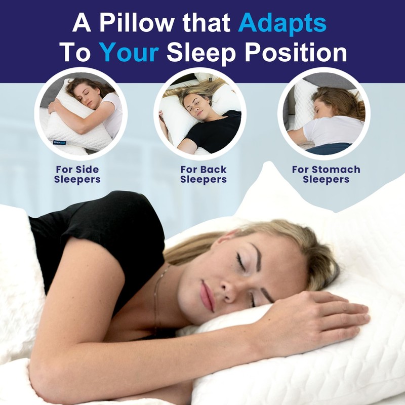 Sidney Sleep Adjustable Curved Contour Fill Pillow – Queen Size