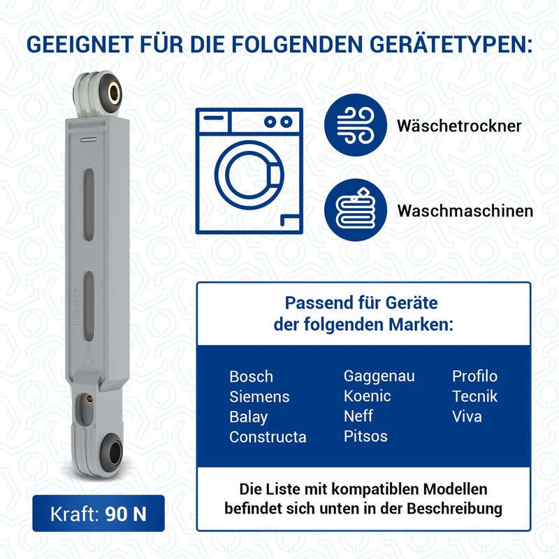 VIOKS 3 x Shock Absorbers Washing Machine Replacement for Bosch