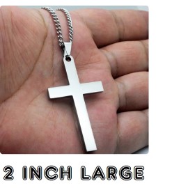 Fashion Jewelry TODAY $9.88 = Men CROSS FAITH CHRISTIAN Pendant 925 Sterling Silver 22" Necklace
