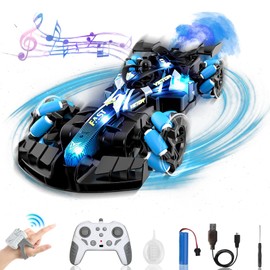 OSQI 2.4GHz Gesture Sensing Remote Control Car - 360° Spin High Speed Drift F1 Formula Racing, with Spray, Music & Light, 2 Control Mode, Toy for Kids 8-12 Year Birthday Coolest Best Toy (Blue)