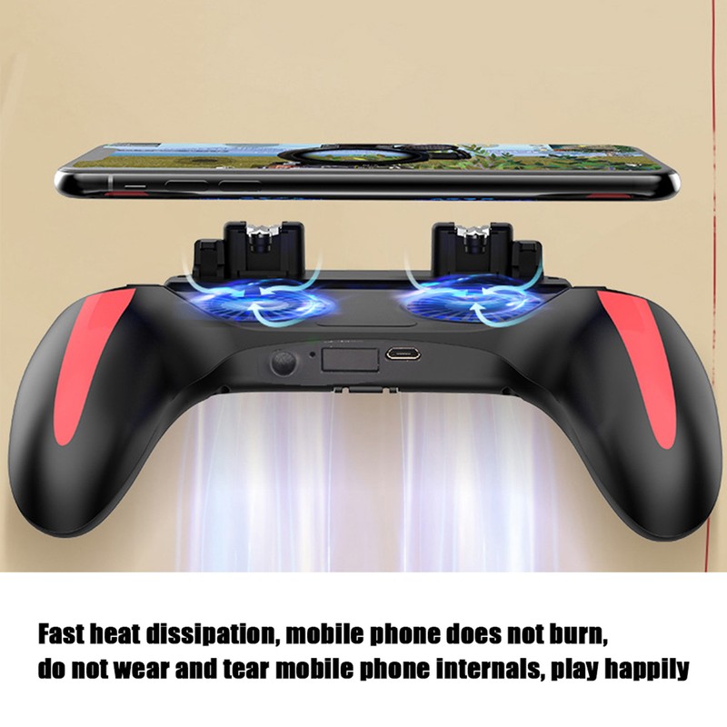 Mobile Phone Game Controller with Dual Cooling Fans Heat Dissipation