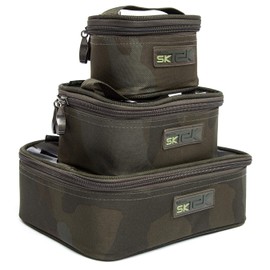 Sonik SK-TEK Accessory Bag Fishing Camouflage - Fishing Bag for Carp Fishing - Carp Fishing Bag Small for Fishing Accessories with Zip, Size: S, Green, Outdoor
