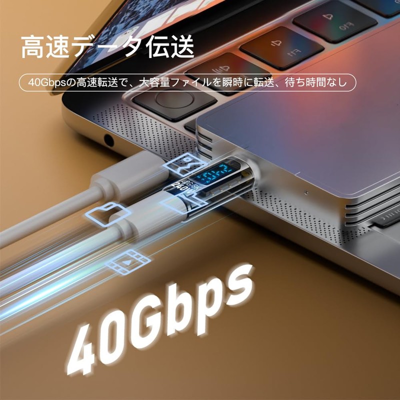 YFFSFDC USB 4.0 Type C Conversion Adapter, LED Watt Screen