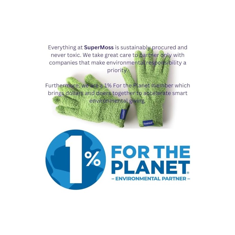 SuperMoss (01710 Microfiber Dusting Gloves for Plants – Gentle Leaf