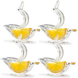 New Acrylic Manual Lemon Slice Squeezer, Portable Transparent Fruit Juicer, Elegance Bird Shape, Hand Juicer for Orange Lemon Lime Pomegranate (4Pcs) (4Pcs)
