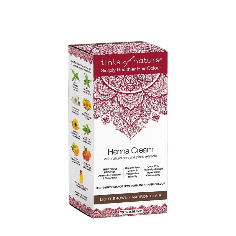 Tints of Nature Light Brown Semi-Permanent Henna Cream Hair Colour