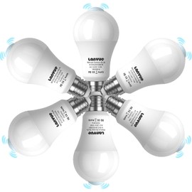 lanyue Motion Sensor Light Bulb,Motion Activated Light Bulb,Motion Bulb Indoor,Motion Detector Light,Dusk to Dawn Security Light Bulb,13W Equivalent 100W,E26 Base 6000K Daylight,6 Packs (LY-A19H001)