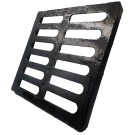 DuuMuut Cast Iron Drain Grate for NDS Catch Basin, 12x12 Outdoor Drain Cover for Polylok, B Class Sewer Grate, Durable Heavy Duty Channel Grate, Black Square Drainage Grate for Driveway, Concrete