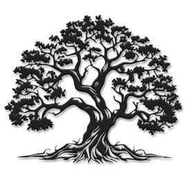 Xedatric Tree of Life Wall Art,Metal Tree Wall Decor in Matte Black,Nature-Inspired Tree of Life Wall Decor for Living Room,Bedroom & Spiritual Spaces (15.3"x12.6")