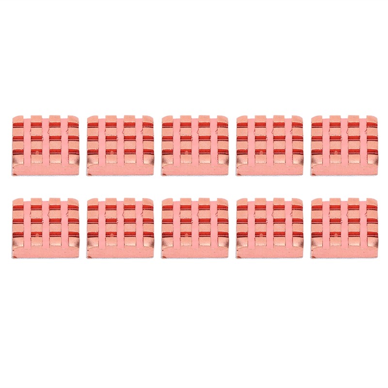 10Pcs Heat Sink Brass Mini Radiators Attach Thermal Conductive Adhesive