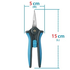 CYRUS 5.9 inches (150 mm) Stainless Steel Bud Shears, Lightweight Small Plant Scissors for Vegetable Harvesting