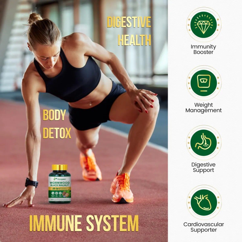 Kavguine Cápsulas 10 En 1 Ajenjo Nuez Negra Detox Digestivo