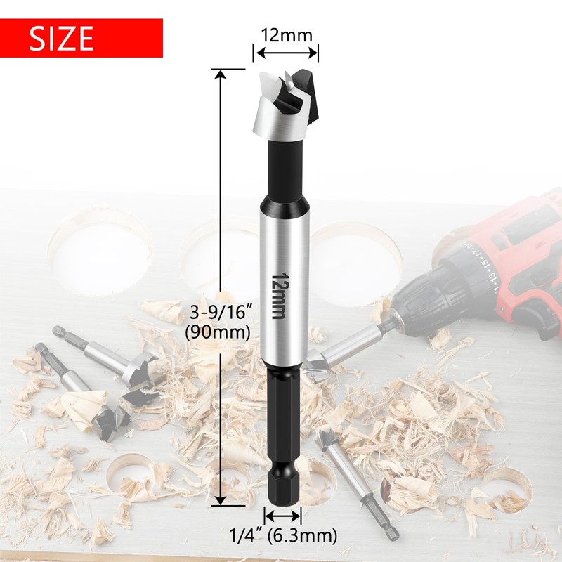 NICAVKIT Professional 12 mm Forstner Drill Bit for Wood, 12