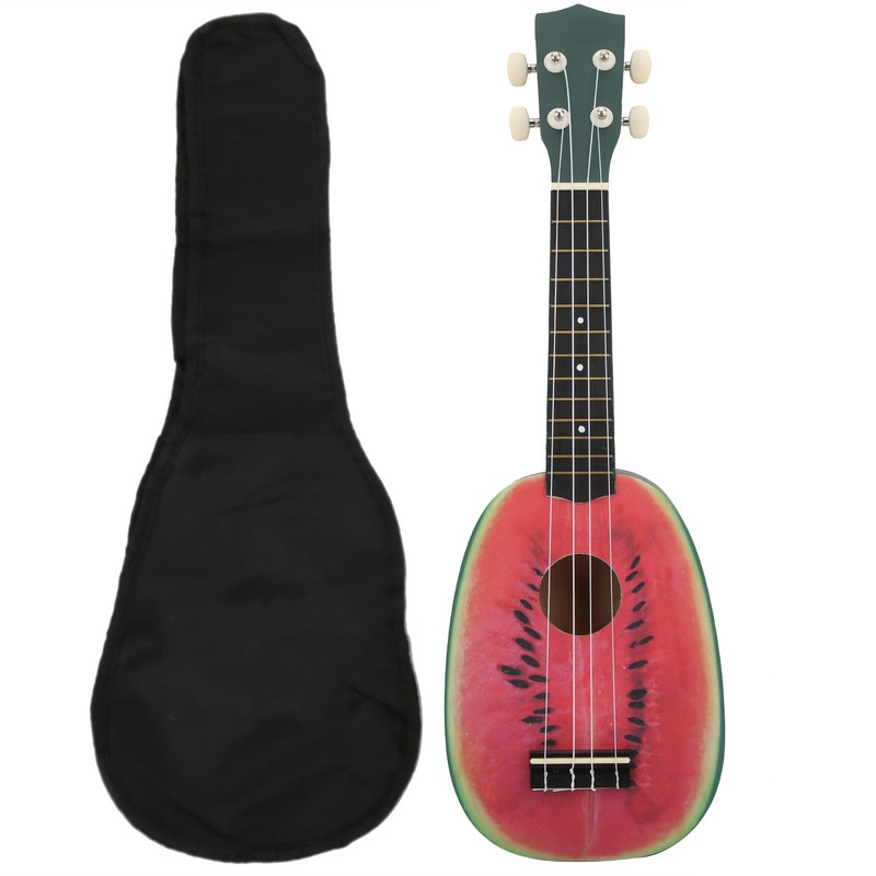 21in Ukulele with Carry Bag Tropical Fruit Pattern for Beginners