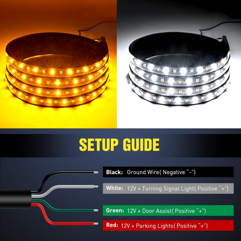 Nilight Truck Running Board Lights 2PCS 60 Inch LED Side