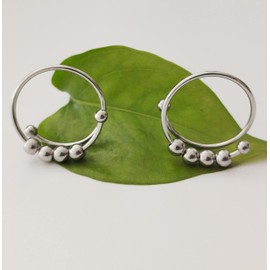 Anti Anxiety Ring for Women,Adjustable Rotate Fidget Anxiety Rings with Beads Spinner for Teen Women Girls Friendship Gold Plated Beads Dainty Cute Trendy Jewelry, 2PC