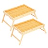Micnce Bed Breakfast Tray with Foldable Legs, Bamboo Breakfast in