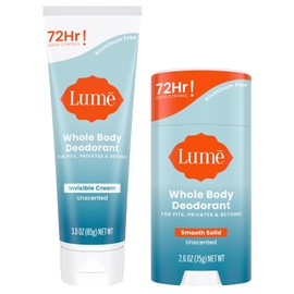 Lume Desodorante Todo Cuerpo Crema Invisible Sólido Perfume Control Olor Horas Libre Aluminio Bicarbonato Sodio Seguro Piel Paquete 3oz Sól