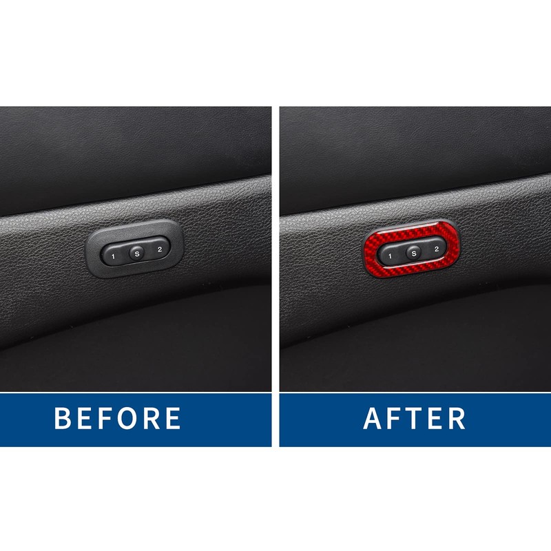 SUNBREATH Carbon Fiber Auto Seat Memory Button Panel Sticker Interior