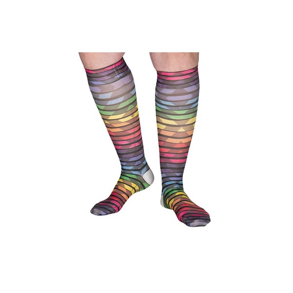 Lymphedivas Roller Disco Medical Graduated Compression Sock Pair 15-20mmHg (Short