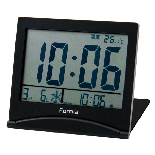 FORMIA Alarm Clock Digital Folding Travel Clock Black HT-006
