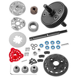 hopsupRC 48P 86T Spur Gear&Slipper Clutch&Transmission Gear&Slipper Rebuild Kit&Pressure Plate Upgrades Part for 1/10 Slash 2WD(VXL),Rustler/Stampede/Bandit 2WD(VXL), Hops up,Red