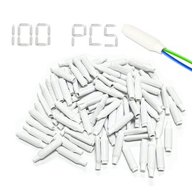 Low Voltage Wire Connectors, Dry B-Connectors Wire Splices Crimp Bean Type Splice for Low Voltage, White (100Pcs)