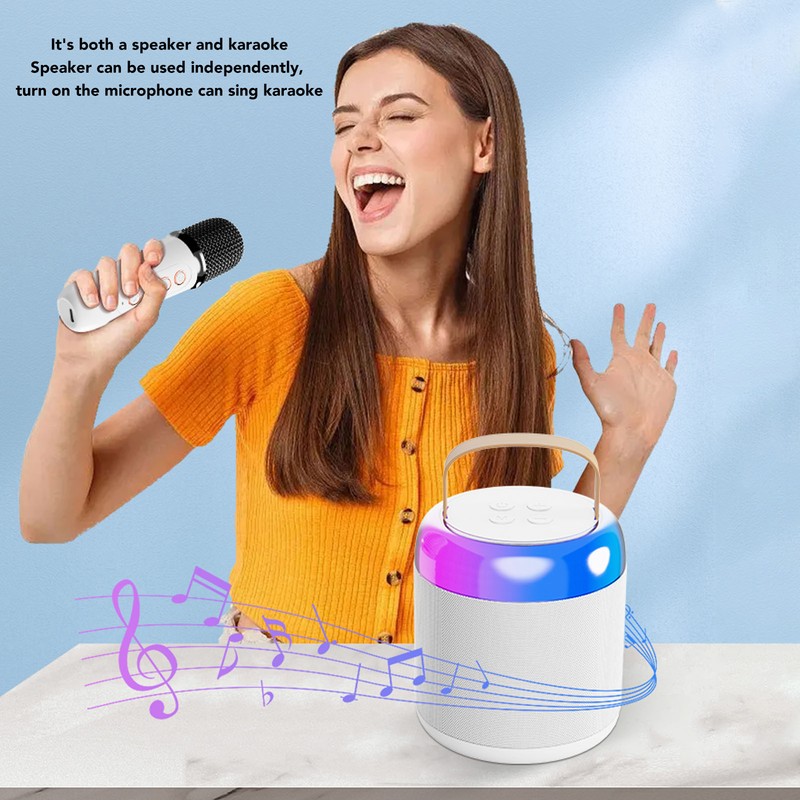 Wireless Karaoke Speakers RGB Light Bluetooth5.3 Speaker with 2 Wireless