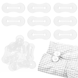 10PCS Cuff Links Adapters Invisible Cufflinks Adapters for Men's Dress Shirts and French Cuff Shirt（Clear, 1.26 × 0.47"）