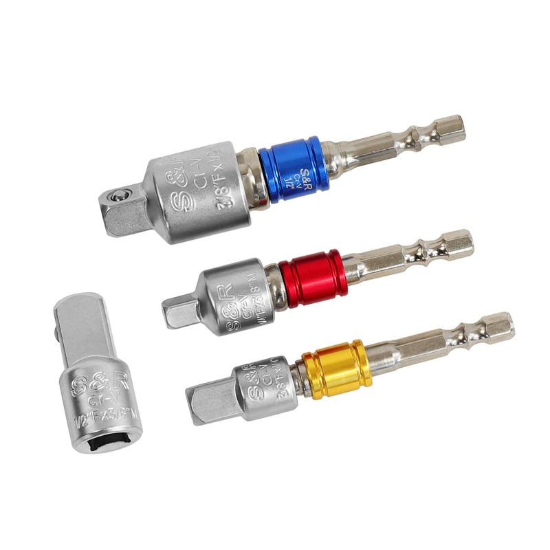 S&R Socket Adapter Set, 3-Piece / 7-Piece, CrV Steel
