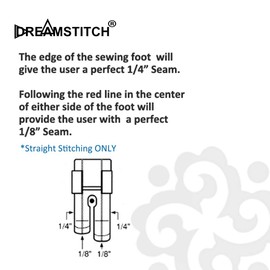DREAMSTITCH 31461-P,31461-1,31461,U2-0002 Prensatelas de 1/4 pulgadas con vista transparente para cantante de vástago bajo, hermano, Babylock, Euro-Pro, Janome, Kenmore, blanco, Juki, Simplicidad, Elna máquina de coser