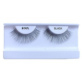 100 Pairs 100% Human Hair False Eyelashes Natural Black #747L