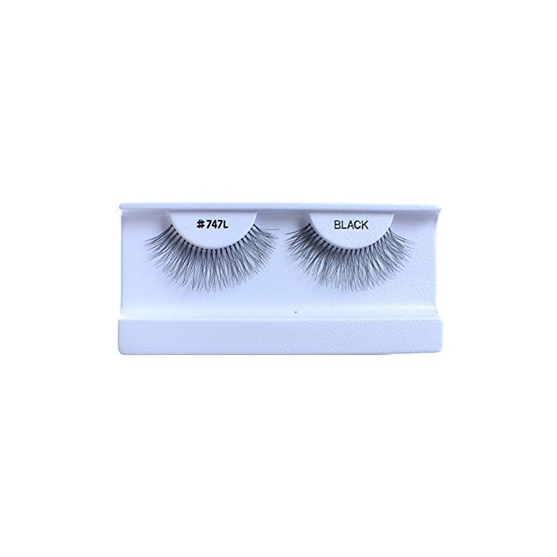 100 Pairs 100% Human Hair False Eyelashes Natural Black #747L