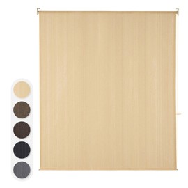 VICLLAX Outdoor Roller Shade Fabric for Front Porch Patio, Gazebo Blinds Roll Up Shade (8' W X 8' L), Wheat