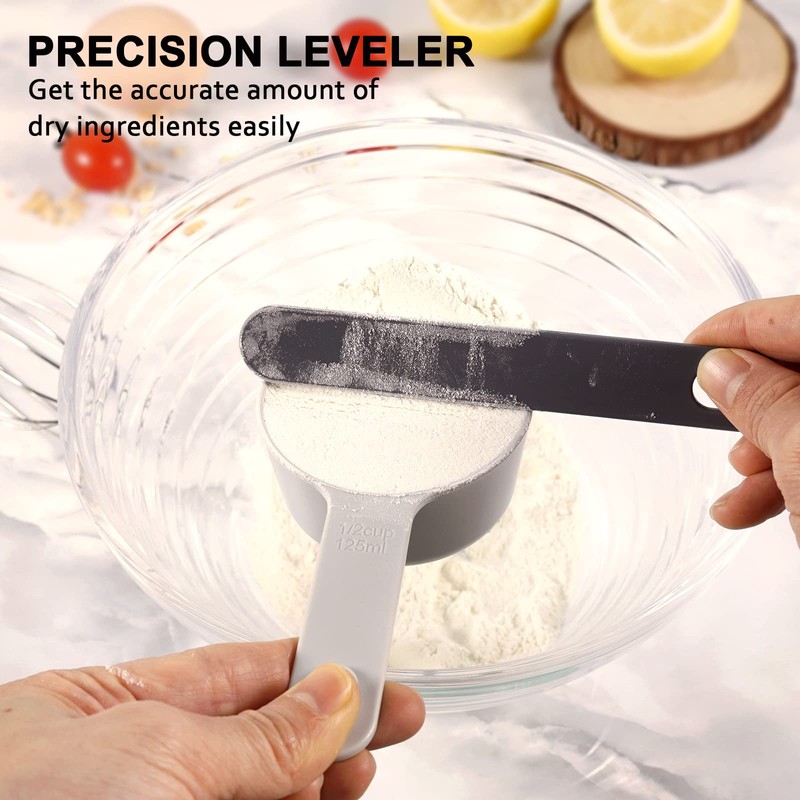 Recogwood Measuring Cups and Spoons set 10 Pieces, Stackable Measuring