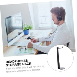GRIRIW 1pc Headphone Stand Rack Acrylic Desktop Holder for Gaming Headsets Compatible Phone and Headphones Practical Organizer for Home and Office Black