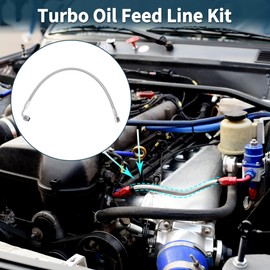 TUCKBOLD an-4 Turbo Oil Feed Line Kit 1.16ft Pressure Remote Turbocharger Oil Drain Return Line with Adapter 1 Set