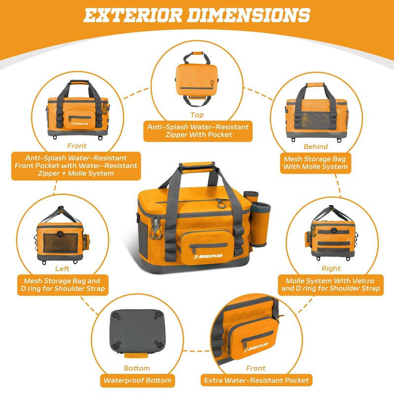 MORXPLOR Waterproof Shell 24 cans Paddle Board Cooler Bag, Sup