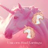 Hypoallergenic Unicorn Stud Earrings Sterling Silver Opal Unicorn Earrings for