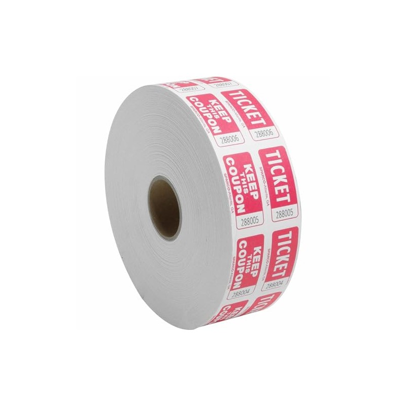 Sparco Ticket Roll, Double with Coupon, 2000/RL, Red (SPR99220)